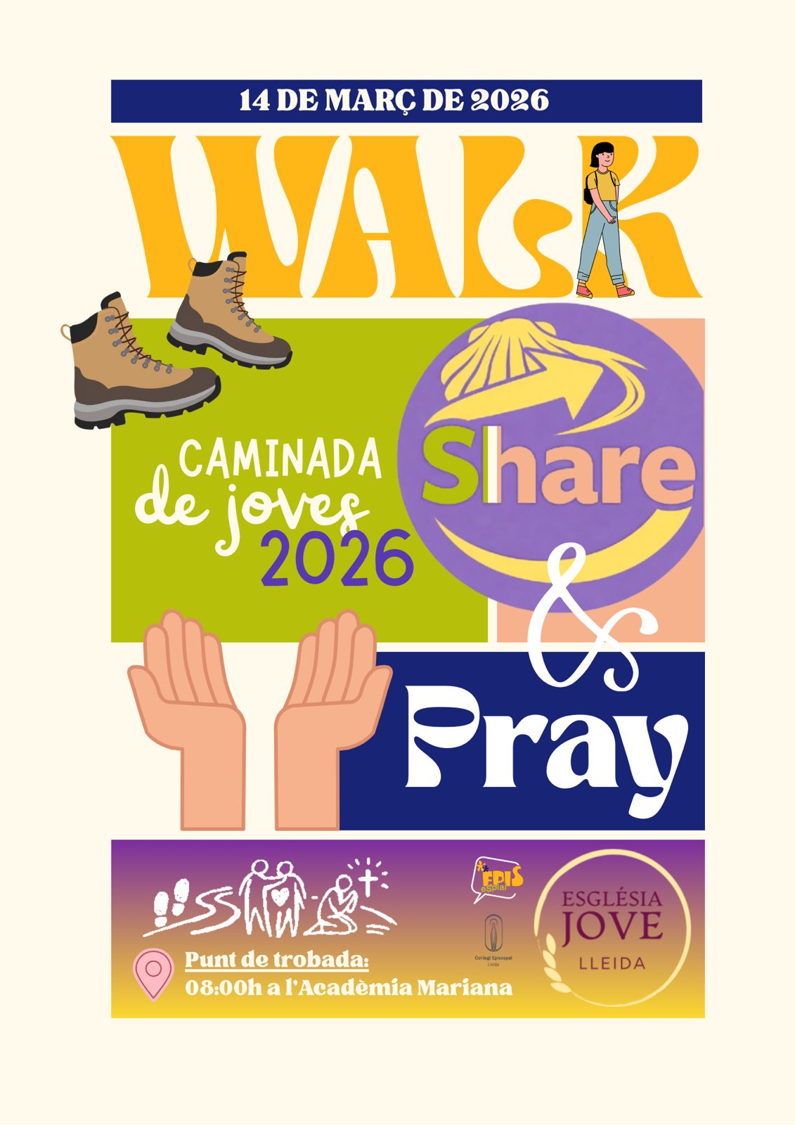 Caminada de joves aquest dissabte 14 de març: “Walk, Share & Pray”